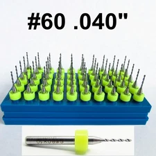 .04" #60 .040" Drill Bits Solid Carbide FIFTY Pieces 1/8" Shanks