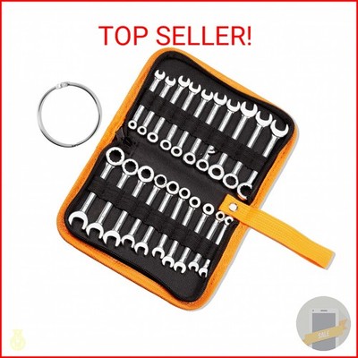 LEONTOOL Mini Wrench Set Metric and SAE 20 Pcs Ignition Wrenches 4-11mm & 5/32''