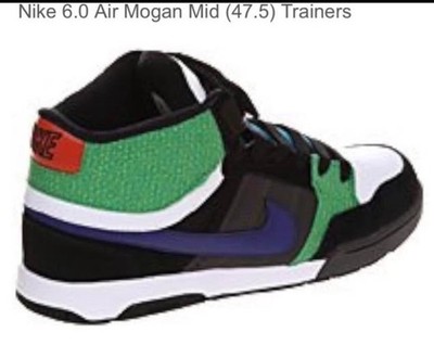 NIKE 6.0 Air Mogan Mid Black White Green Blue Sneaker Mid Top