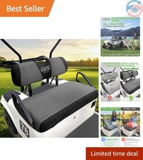 Universal Fit Golf Cart Seat Covers - UV-Resistant Machine Washable Light Gray