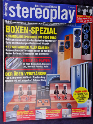 STEREOPLAY 8/04,B&W ASW 750,DYNAUDIO SUB 500,NUBERT AW 880,VISONIC 8.2,DALI S 1.