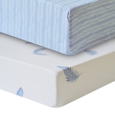 2-Pack Fitted Crib Sheets Microfiber Fits 28" x 52" Mattress Feathers