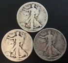 (3) 1920-P, D & S Walking Liberty Silver Half Dollars, Good. STC! G114