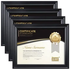 Document frames 8.5x11,Set of 4 Pack Certificate Frames for Wall Or Tabletop ...