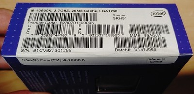 Intel Core i9-10900K Processor (3.7 GHz, 10 Cores, FCLGA1200