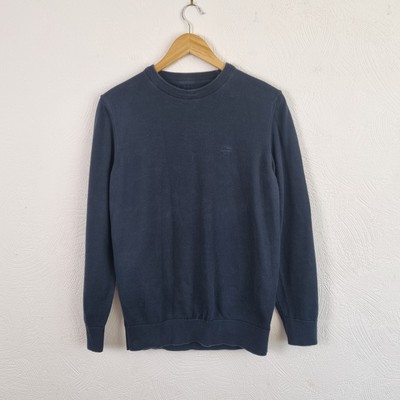 Barbour Pullover Herren Small Navy Blau Rundhals Baumwolle Freizeit Sweatshirt