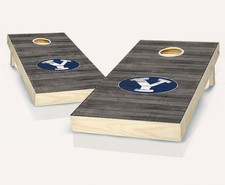 BYU Cougars Cornhole Set Distressed Boards Team Logo Bags Regulation Size