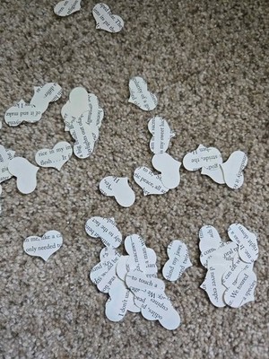 Biodegradable Book Paper Confetti 90g   White Heart Wedding Toss Outdoor Event