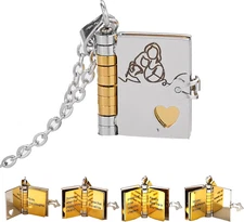 Granddaughter Book Necklace with 6 Pages Engraved Information，Granddaughter Gift