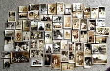 Lot of Over 75 Original Random Found Sepia Snapshot Photographs VG