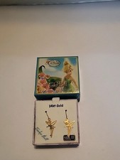 14k Gold Tinkerbell Dangle Earrings Official Disney Fine Jewelry Collection NIB