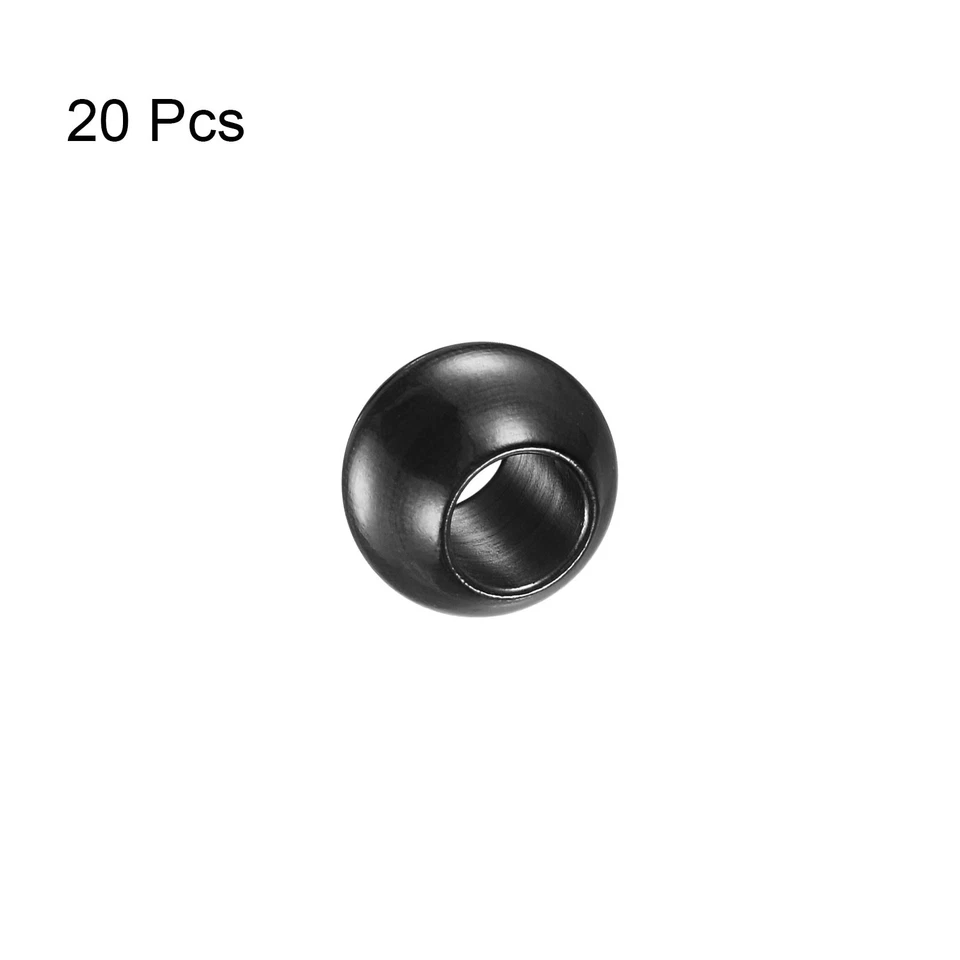 20pcs Beads 10mm Stainless Steel 5mm Hole Dia Bead for DIY Crafts Black - Image 3 of 4