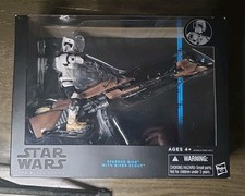 SPEEDER BIKE W  BIKER SCOUT STAR WARS BLACK SERIES BLUE LINE 1 12 FIGURE