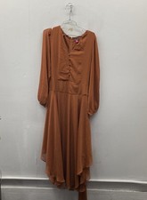 Vince Camuto Women's Rustic Orange Tiered Texture Maxi Dress NWT Sz L