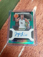 Jaylen Sims Rookie Auto 2022 Panini Prizm Sensational Signatures Green Prizm 