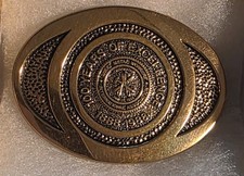 Vintage Metal Belt Buckle, Brass, Sheet Metal Workers International Association