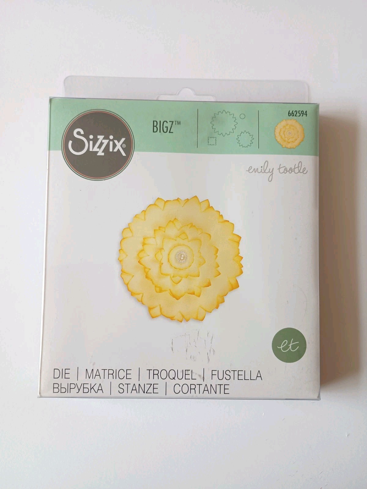 Sizzix Bigz Die Dahlia 662594 Flower Cuts Fabric Felt Card Paper Foam Rare