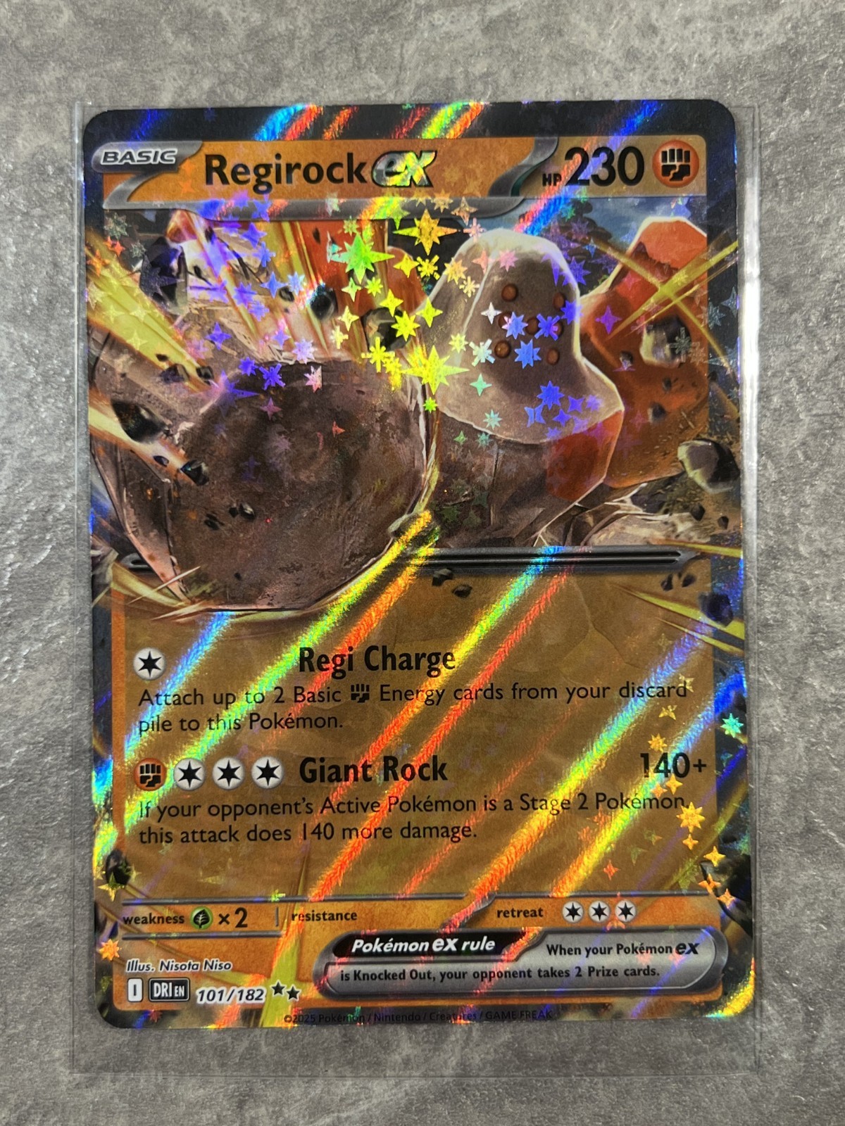 Regirock ex 101/182 Pokemon TCG Sv10: Destined Rivals Holo Rare (Near Mint)
