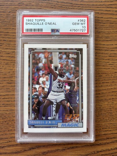 1992 TOPPS BASKETBALL #362 SHAQUILLE O'NEAL ROOKIE PSA GEM MINT 10
