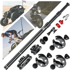 Aluminum Alloy Motorcycle Camera Mount Kit for GoPro Insta360 DJI, 360° Rotating
