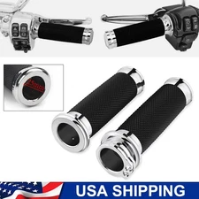 Hand Grips 1" Motorcycle Handlebar Grips Cable Throttle Fit for Harley