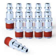 10 PCS 1/4-Inch NPT Male Industrial Air Plug Pneumatic Plugs 300PSI Tools
