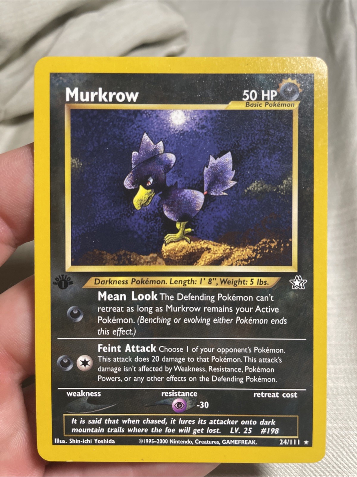 2000 1st Edition Murkrow 24/111 Neo Genesis Non-Holo POKEMON Card NM