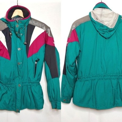 Marker LTD Vintage 90s Snow Ski Jacket Winter Teal Green Black Pink White 8