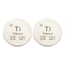 2Pcs Titanium Disc, 1.2inch Ti Density Circle Sheets Plates for Collections