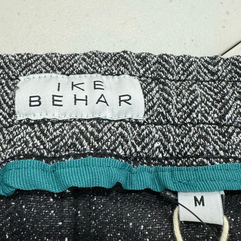 NWT Ike Behar Men Charcoal Jacquard Stretch Knit Herringbone Jogger Size Medium - Image 3 of 4