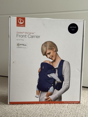 Stokke My Carrier 3-In-1 Baby Carrier Sling Harness Blue with 2 brand new bibs - Picture 3 of 10