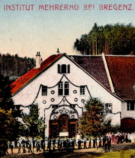 AK 1920 Institut MEHRERAU bei BREGENZ am Bodensee FRONLEICHNAMSPROZESSION