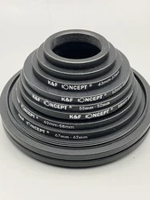 K&F Concept 11pcs Metal Stepping Rings Step Up Ring Set for Canon Nikon DSLR