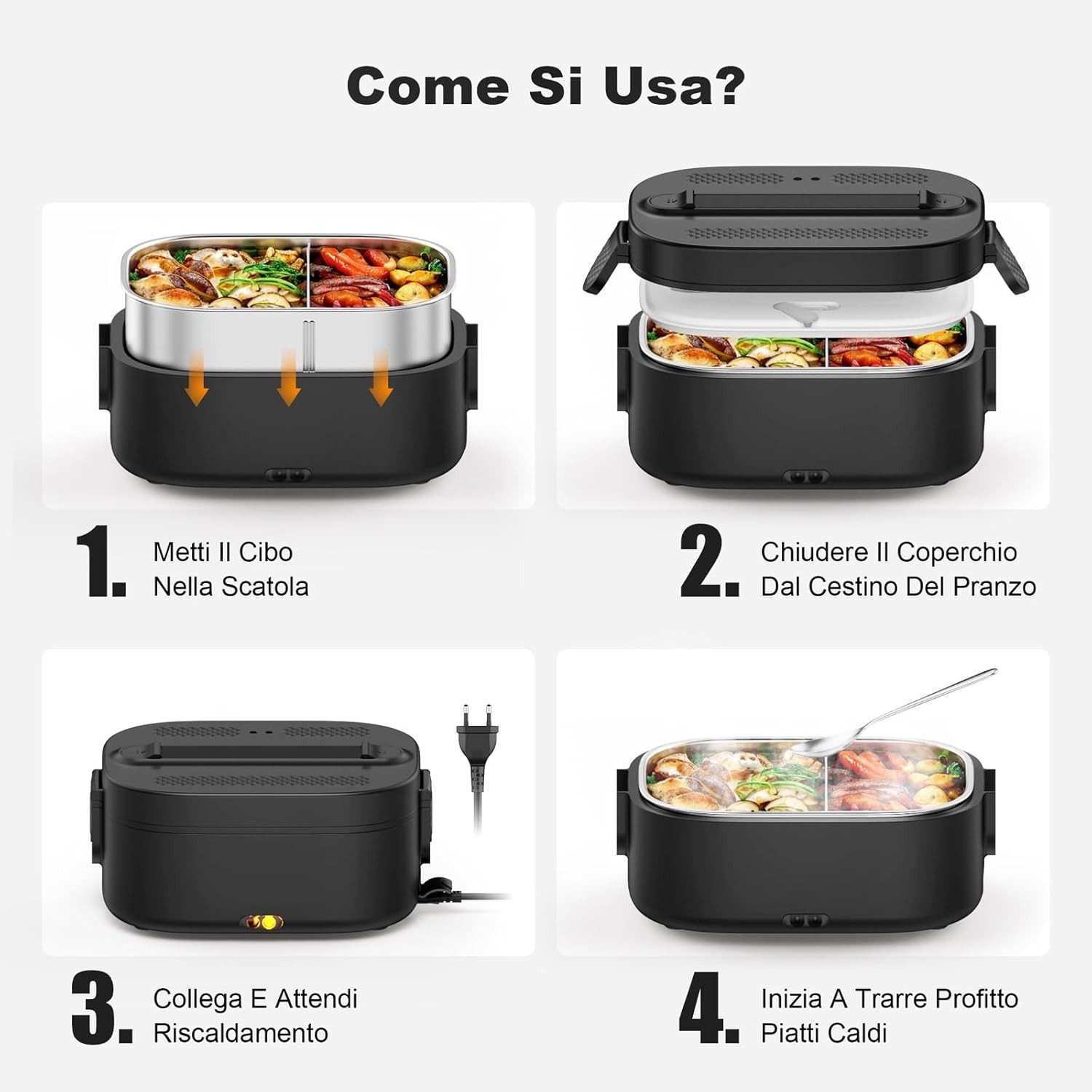 Scalda Vivande Elettrico 1.5L - Il Tuo Pranzo Caldo Ovunque
