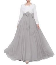 Wedding Party Evening Long Tulle Skirt Puffy Floor Length Maxi Skirts A Line
