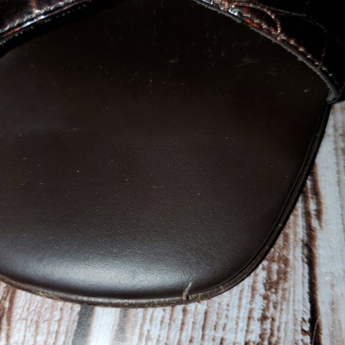 Sandalia Brighton Mula Marrón Cocodrilo Plata Hebilla de Herradura Talla 8 ""Tamyra"" Italia - Imagen 8 de 8
