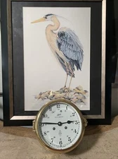 Vintage Schatz Royal Mariner Clock 8 Bells Brass w/Key