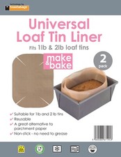 Loaf Tin Liner - Reusable - Non Stick - Fits 1lb And 2lb Tins - 2 Pack