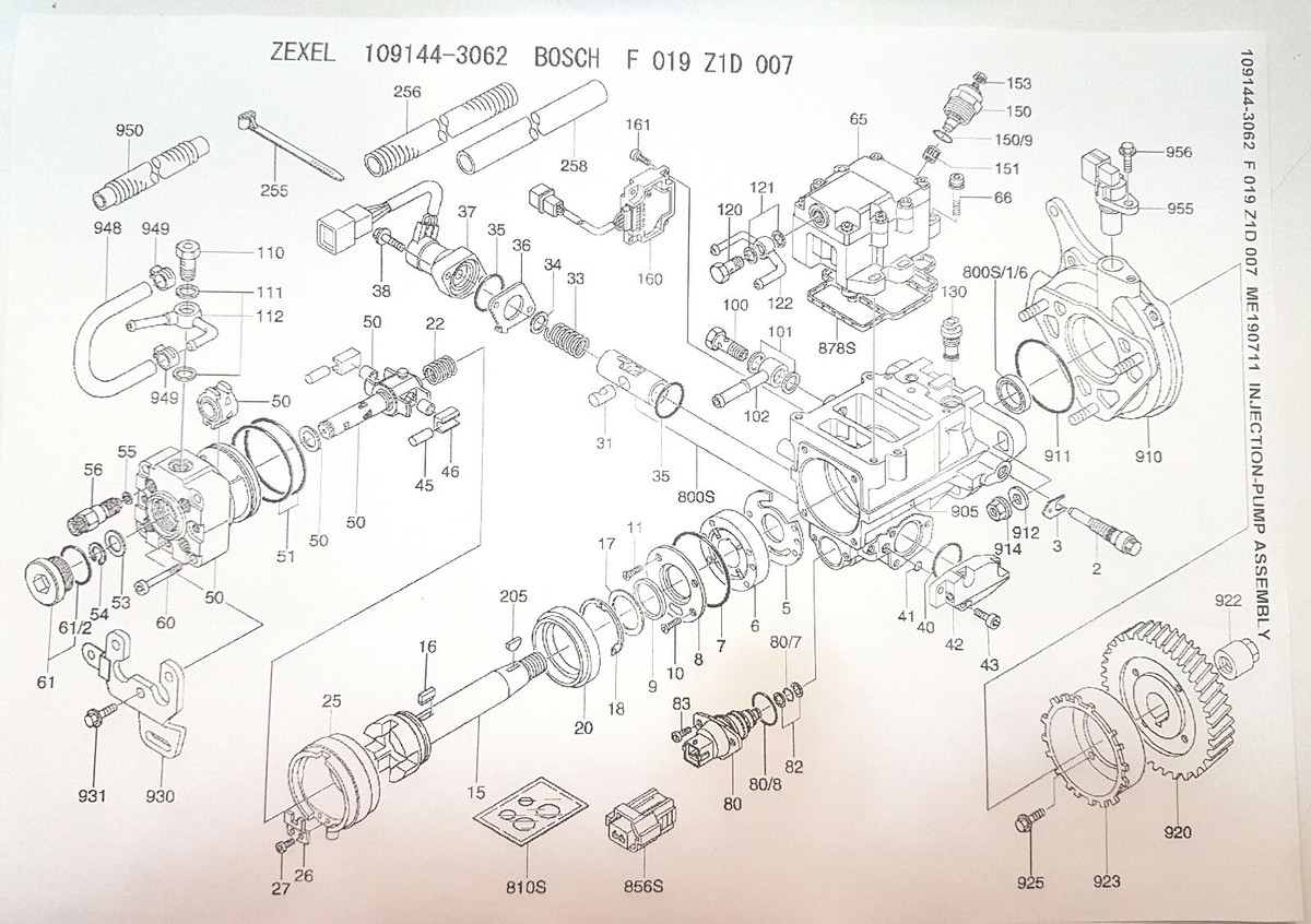 New ! Zexel Plate Diagram 26E for MItsubishi Shogun 3.2 Did VRZ