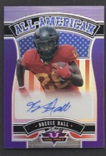 Breece Hall 2022 Leaf Valiant All American Purple Auto Card #AABH1 #8/15