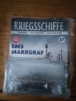 37 - SMS MARKGRAF - Kriegsschiff Modell DeAgostini 1:1250 + Zeitung 
