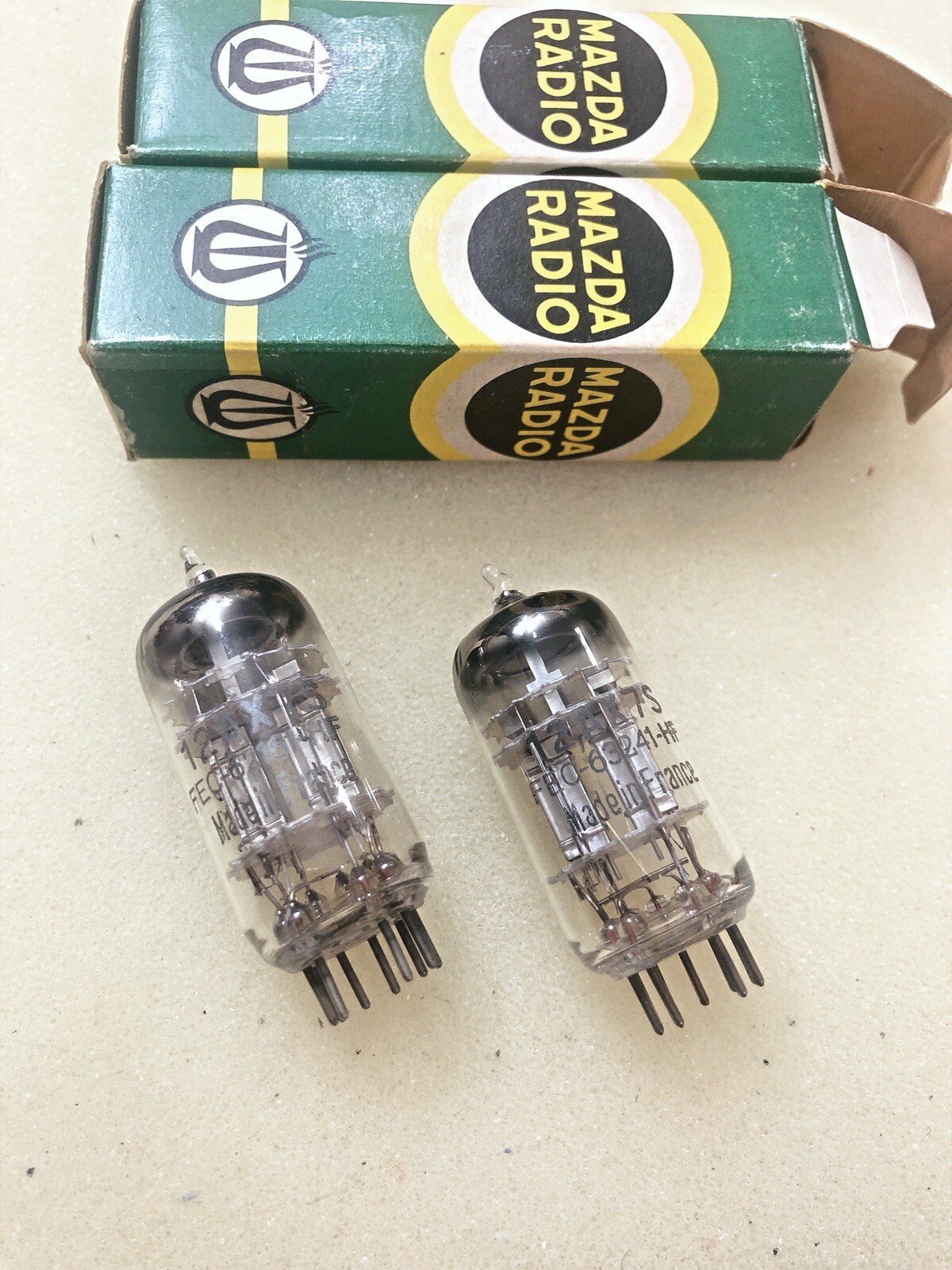 Mazda/Belvu 12AX7S 12AX7A ECC83 Triple Mica Silver Plate NOS Military Purposes