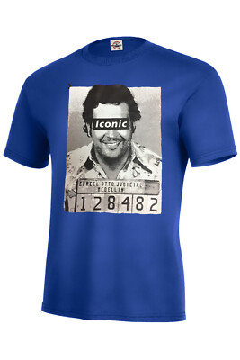 PABLO ESCOBAR ICONIC MUGSHOT T-SHIRT NARCOS ASSORTED COLORS ADULT SIZE S-5XL