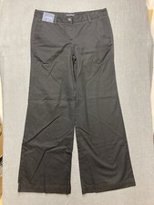 Lands End Fit 1 Wide Leg Chino Black Trouser Pants Size 10 new