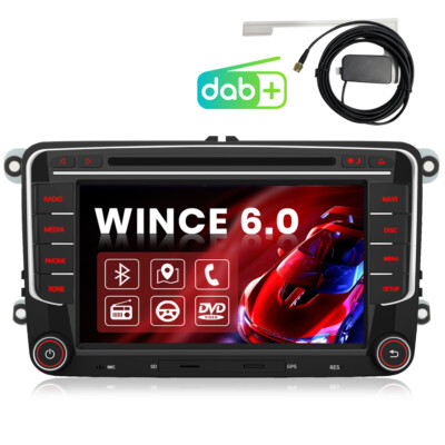 7''Autoradio DAB+ GPS BT 2 DIN GPS NAVI Für VW Golf 5 6 Passat Touran Polo Tiguan