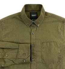 5.11 Tactical Men's Alpha Flex Fitted Button Down Ranger Green Shirt Small