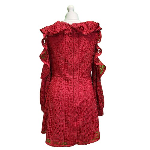 French Connection Red Massey Lace Evening Dress Women's UK 12 L EU 40 H403 - Picture 5 of 8