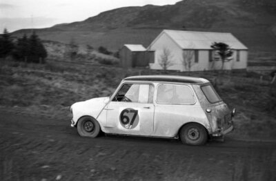 J Gray Mini Cooper 1966 Rally Car Motor Racing Old Photo