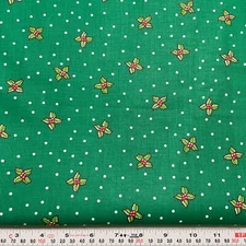 Vintage 1992 Cheryl Ann Johnson Christmas Holly Polka Dots Broadcloth 24" x 45"