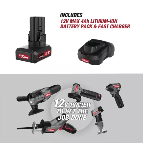 Hyper Tough 12V Max Cordless Brushless Impact Wrench with and Charger 225 ft - Picture 2 of 8